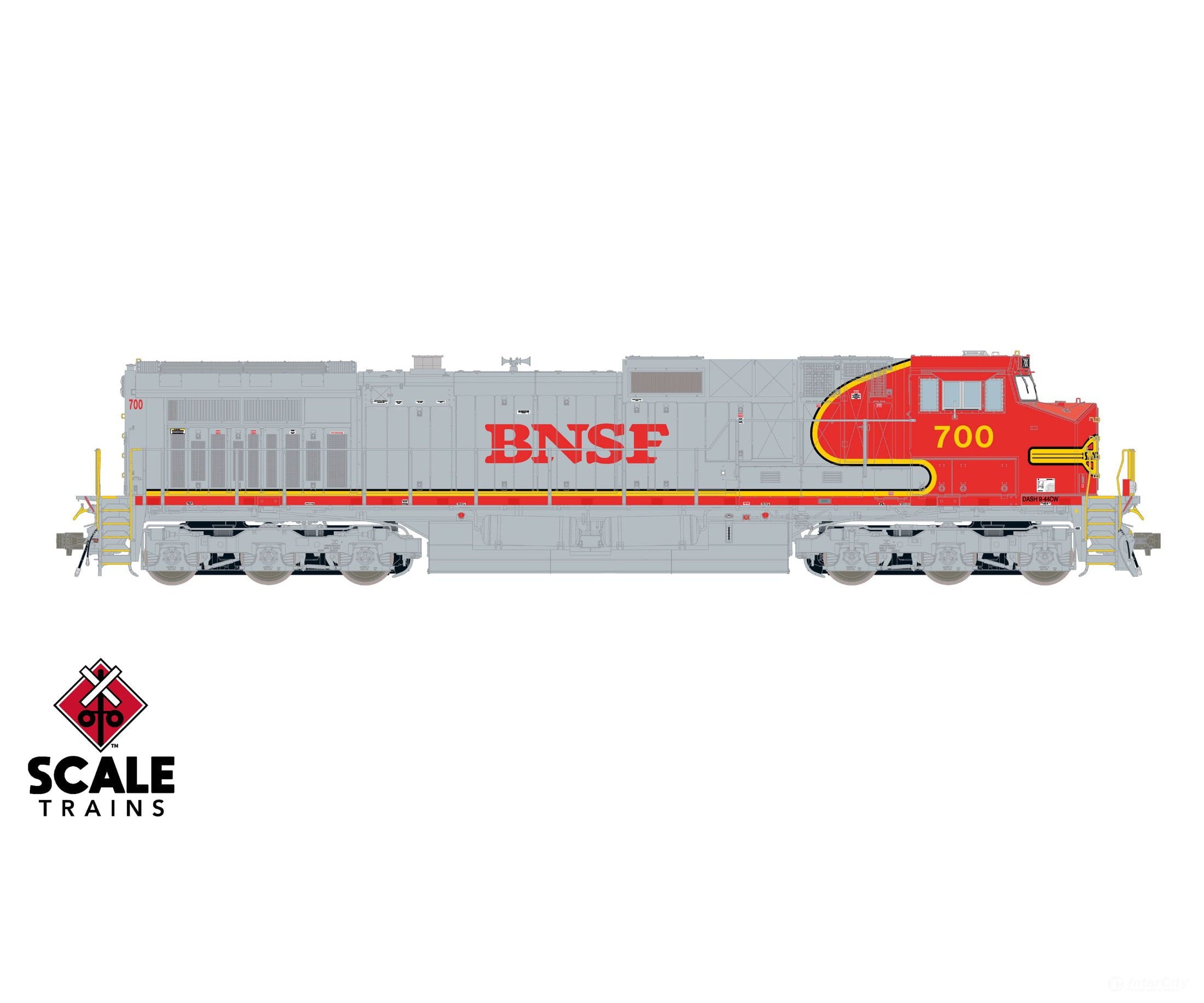 ScaleTrains SXT41535 Rivet Counter HO Scale GE DASH 9-44CW BNSF/Warbonnet/Santa Fe Nose Lettering 700 DCC & Sound
