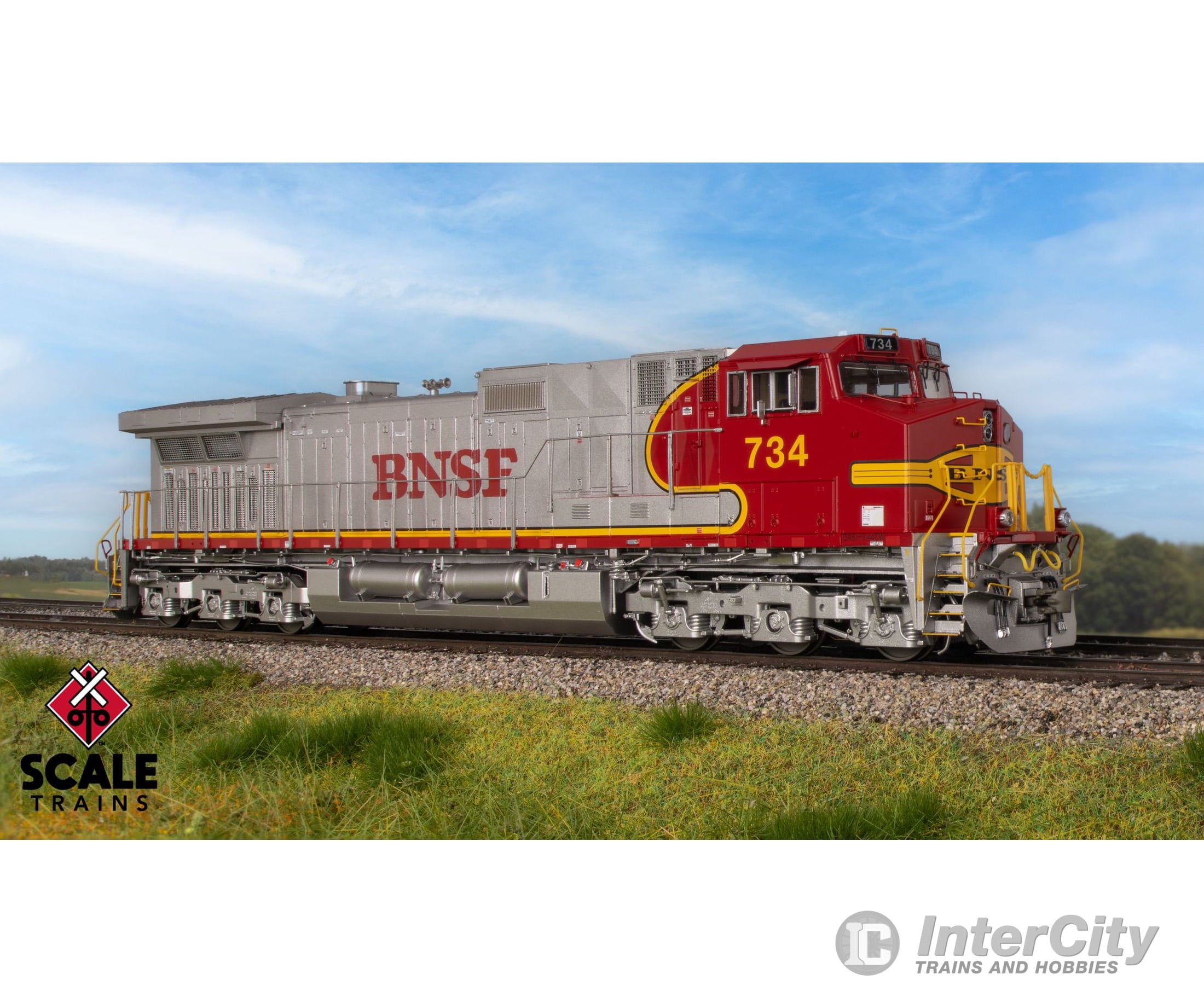 ScaleTrains SXT41539 Rivet Counter HO Scale GE DASH 9-44CW BNSF/Warbonnet/BNSF Nose Lettering 734 DCC & Sound Equipped