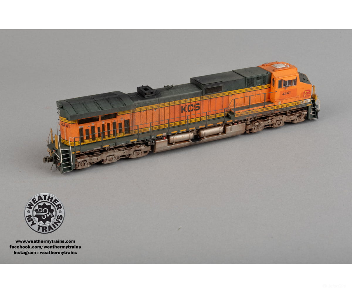 ScaleTrains SXT41563 Rivet Counter HO Scale GE DASH 9-44CW Kansas City Southern/ex-BNSF Heritage II Patched/Faded