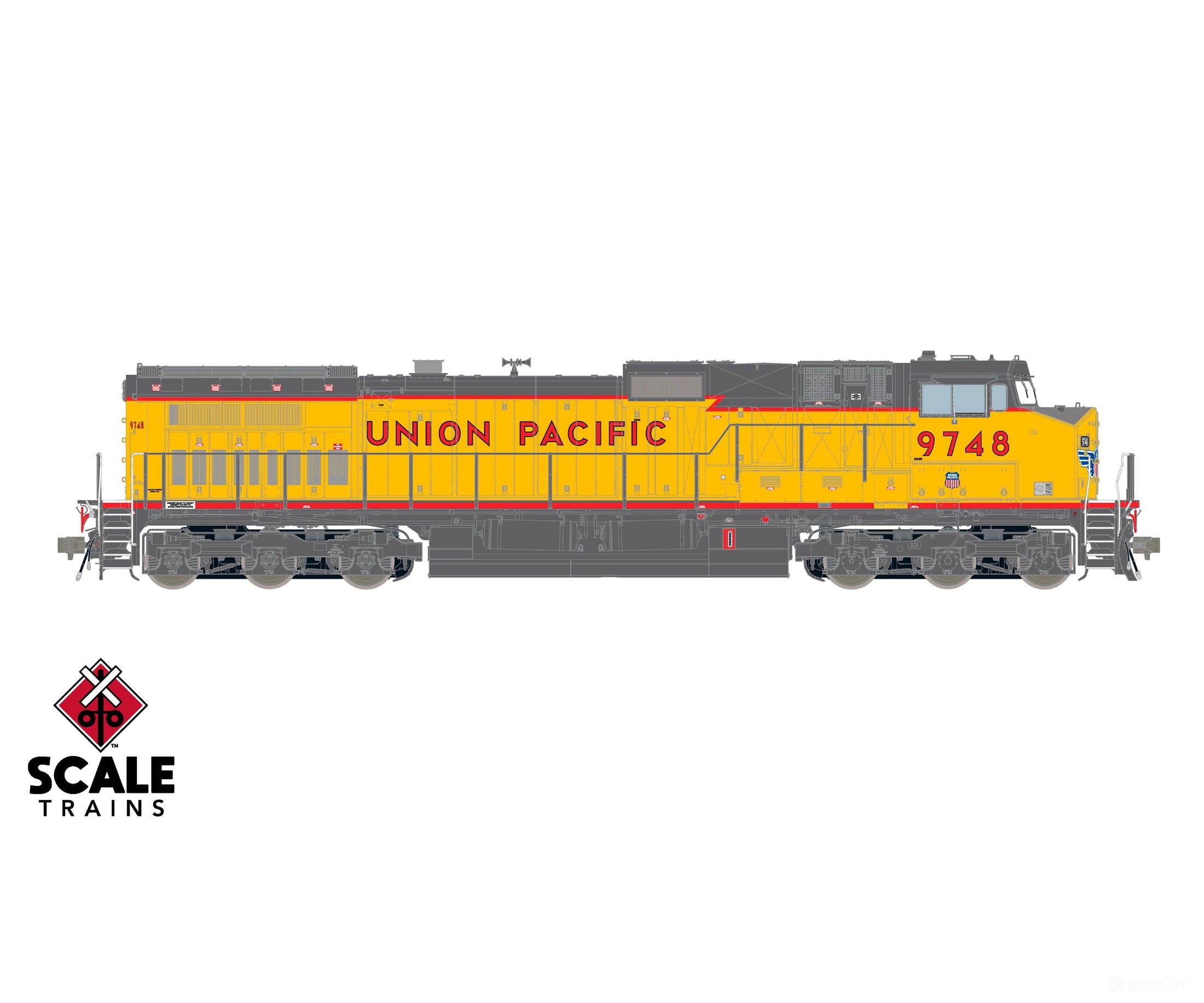 ScaleTrains SXT41585 Rivet Counter HO Scale GE DASH 9-44CW Union Pacific/Winged Nose Logo/Red Sill Stripe 9748 DCC &
