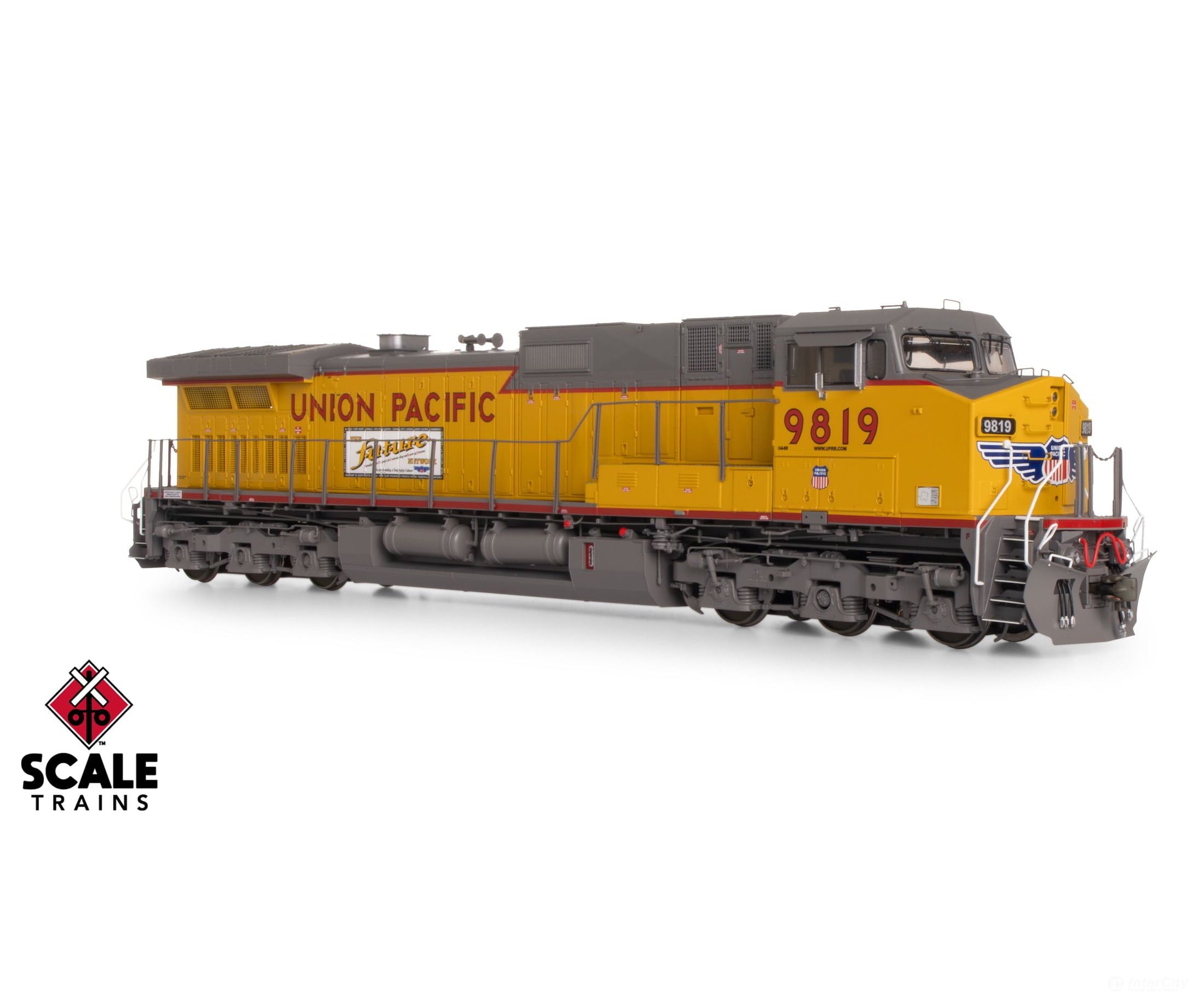 ScaleTrains SXT41589 Rivet Counter HO Scale GE DASH 9-44CW Union Pacific/Winged Nose Logo/’The Future Network’ Side