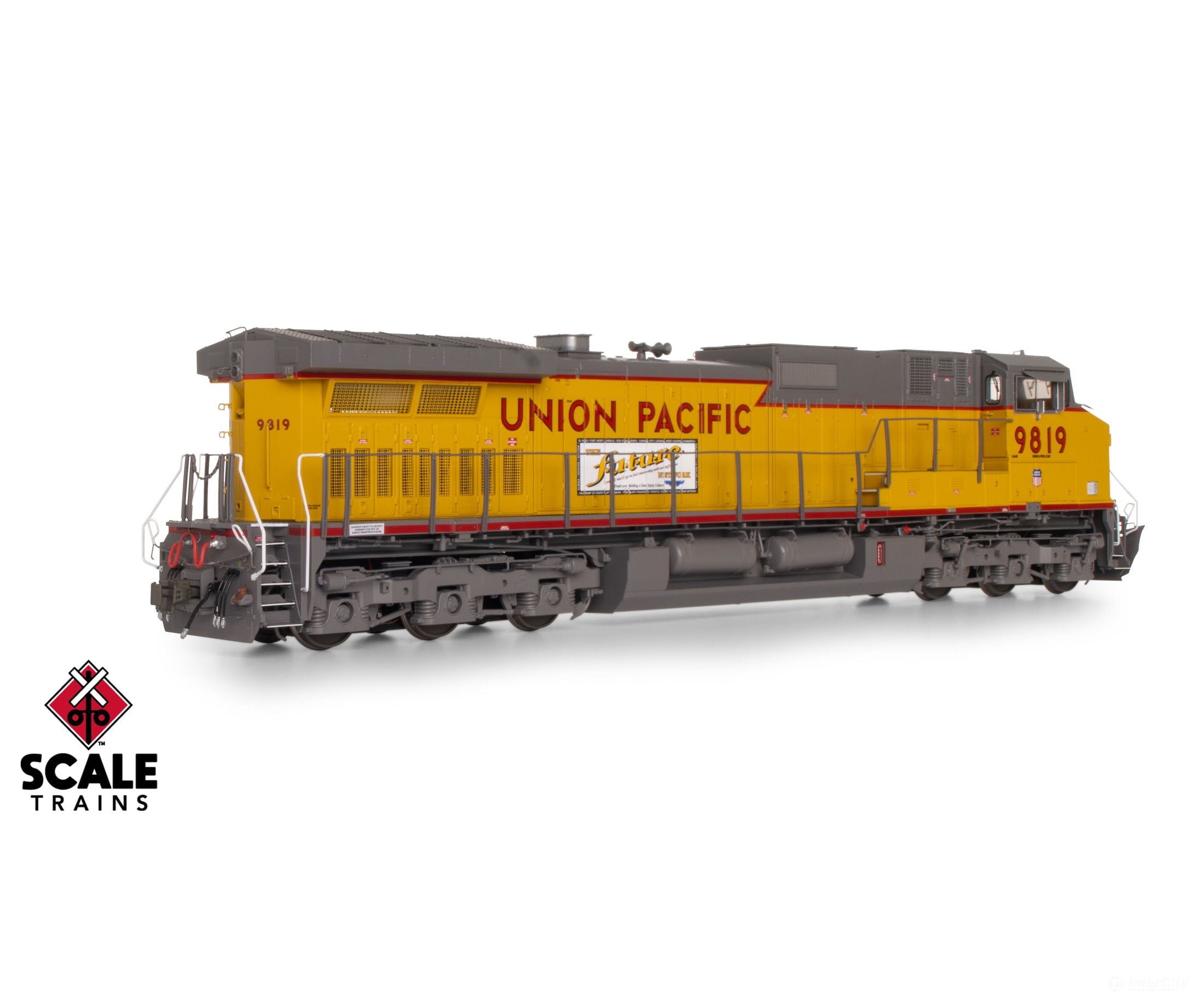 ScaleTrains SXT41589 Rivet Counter HO Scale GE DASH 9-44CW Union Pacific/Winged Nose Logo/’The Future Network’ Side