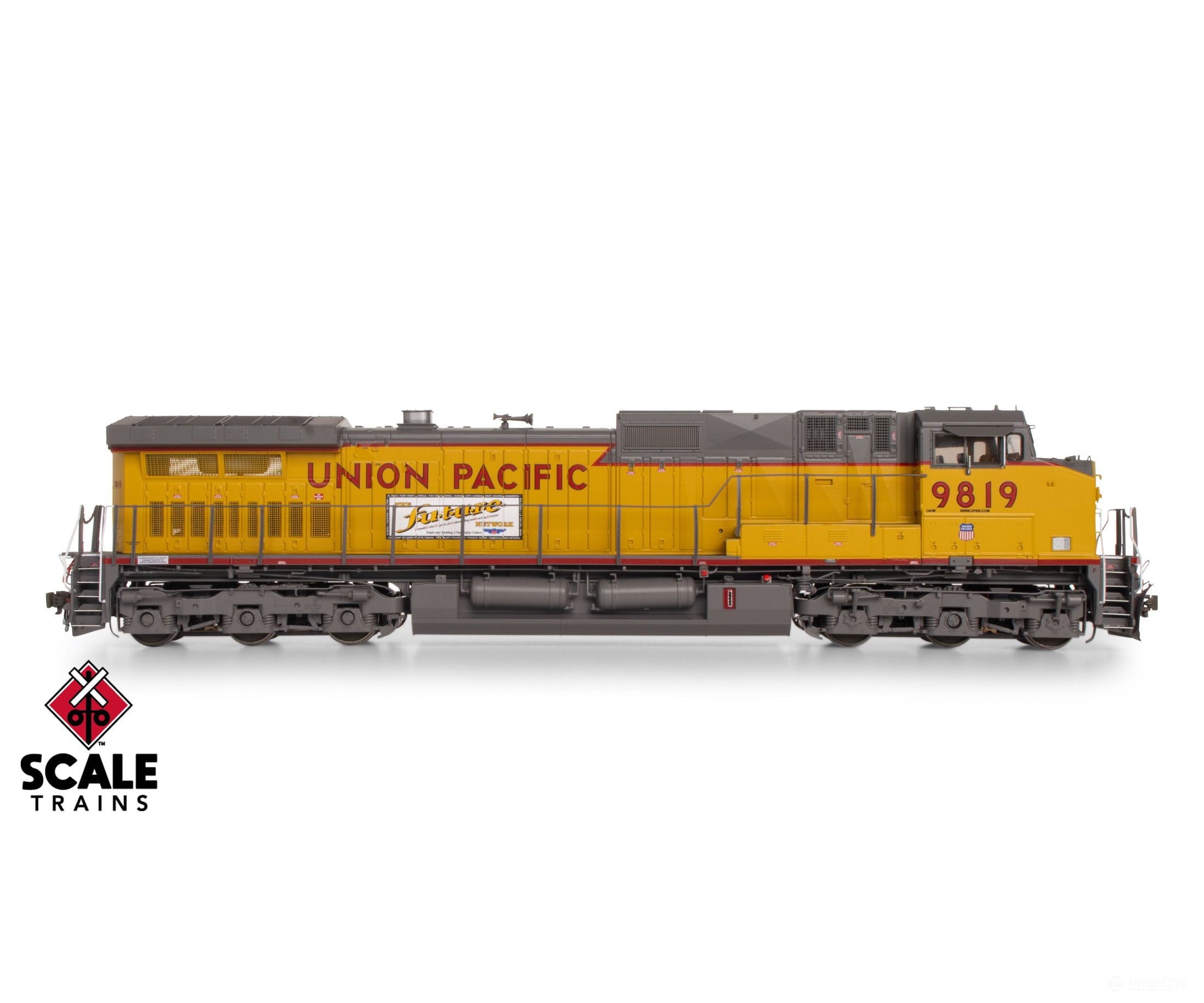 ScaleTrains SXT41589 Rivet Counter HO Scale GE DASH 9-44CW Union Pacific/Winged Nose Logo/’The Future Network’ Side