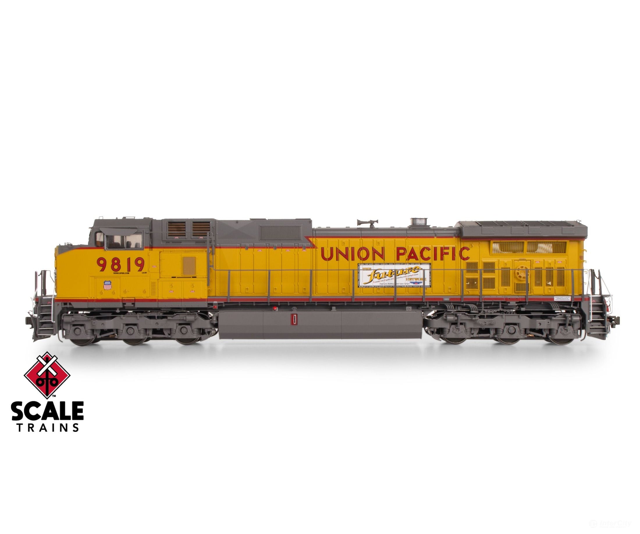 ScaleTrains SXT41589 Rivet Counter HO Scale GE DASH 9-44CW Union Pacific/Winged Nose Logo/’The Future Network’ Side