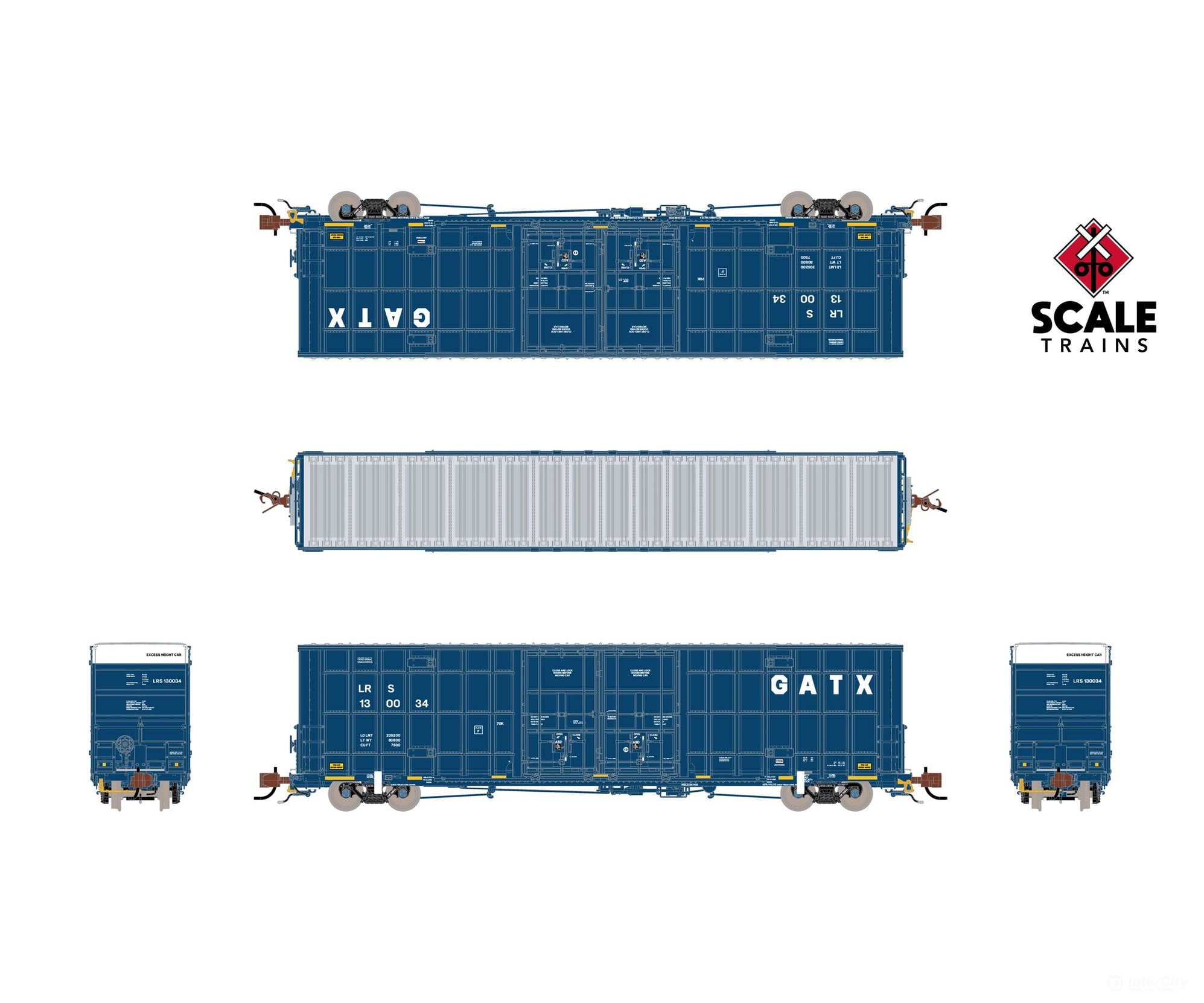 ScaleTrains SXT41797 Rivet Counter N Scale Trinity 60’ 7500 8’ Double-Plug-Door High-Cube Boxcar GATX/English Door