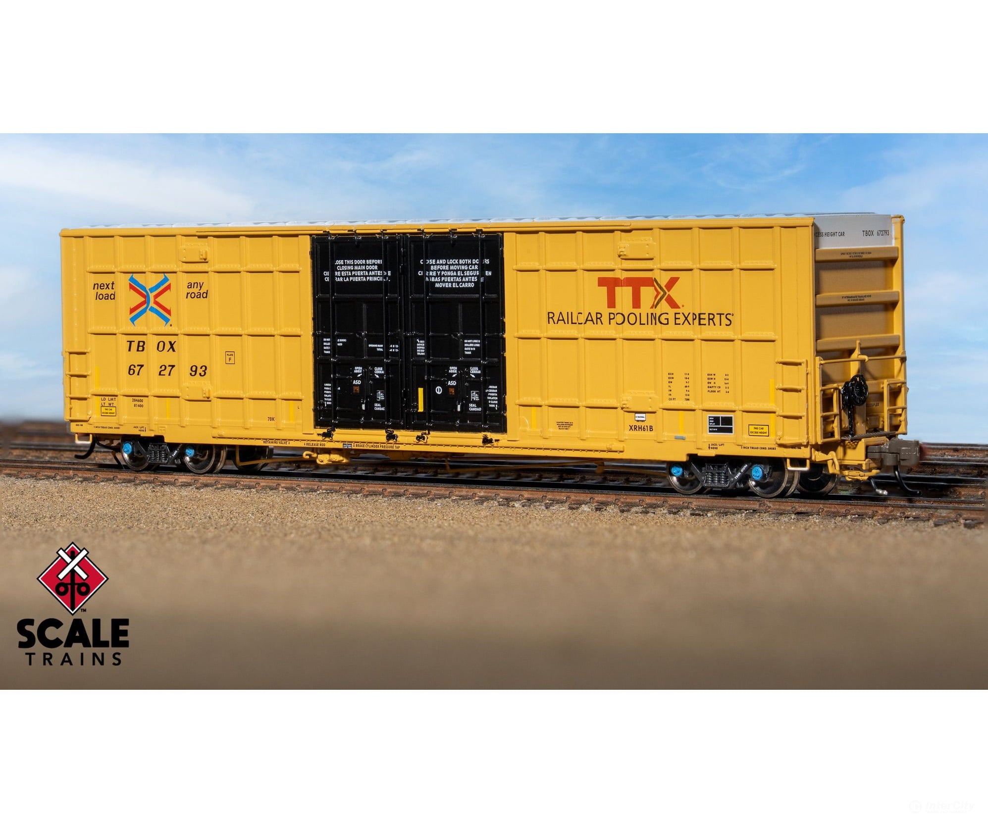 ScaleTrains SXT41805 Rivet Counter N Scale Trinity 60’ 7500 8’ Double-Plug-Door High-Cube Boxcar (XRH61B)