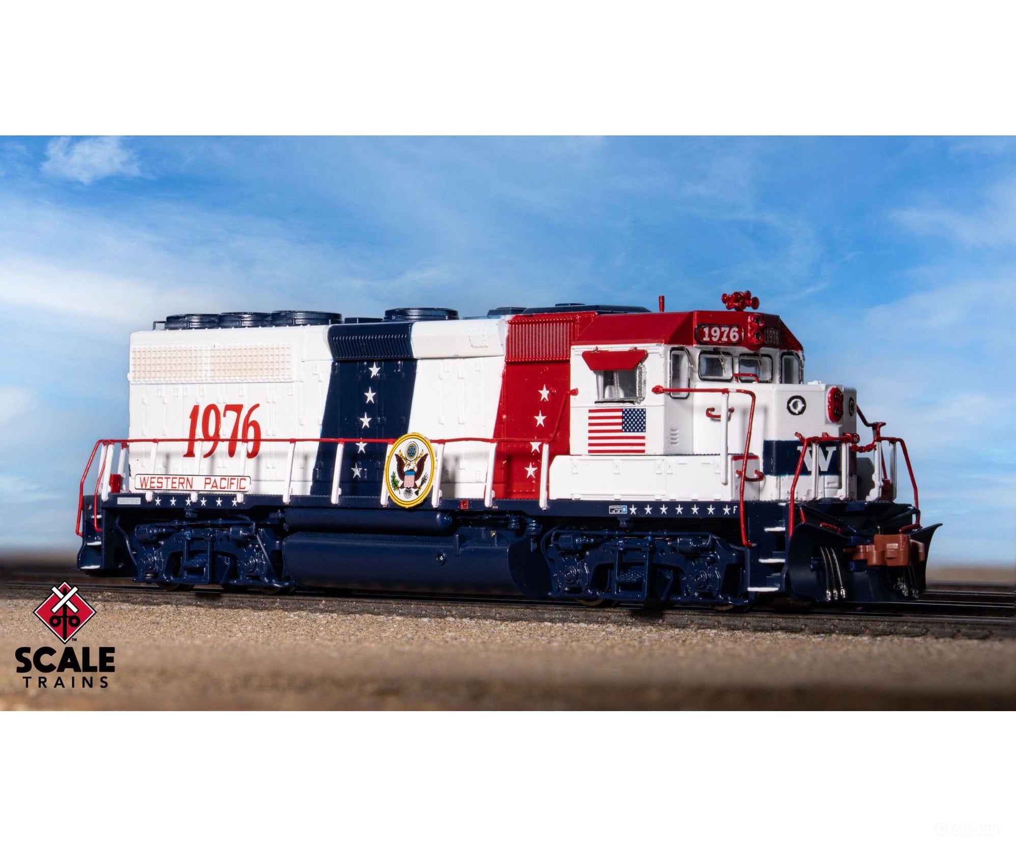 ScaleTrains SXT42005 Rivet Counter N Scale EMD GP40 Phase IIc Western Pacific/Bicentennial 1776 DCC & Sound Equipped