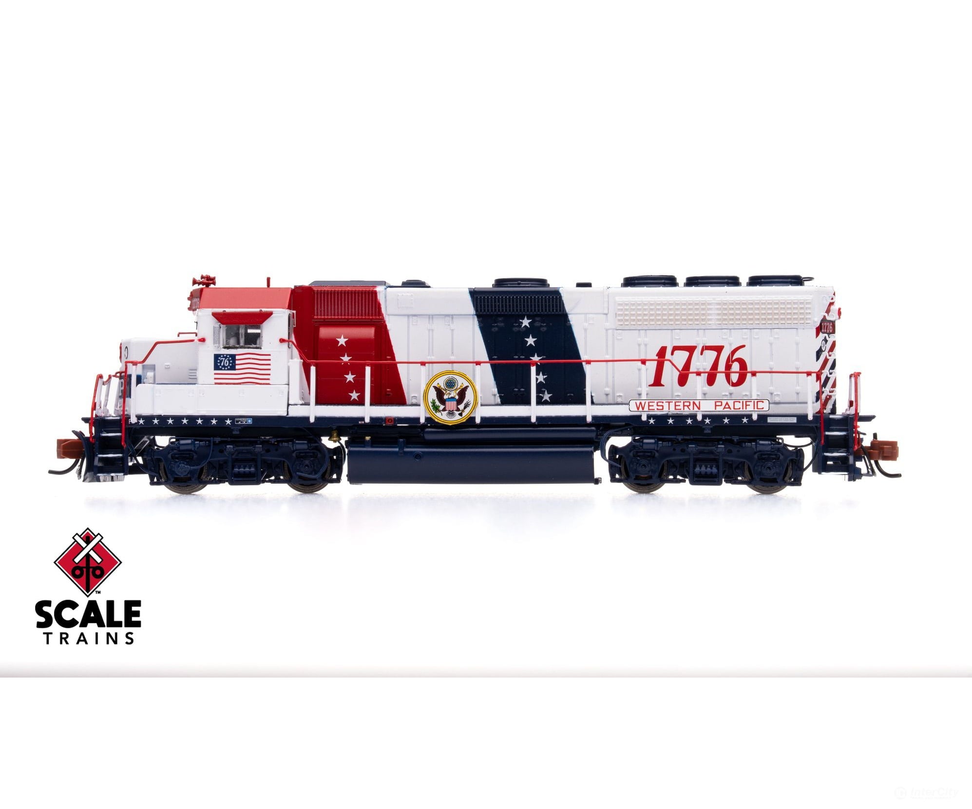 ScaleTrains SXT42005 Rivet Counter N Scale EMD GP40 Phase IIc Western Pacific/Bicentennial 1776 DCC & Sound Equipped