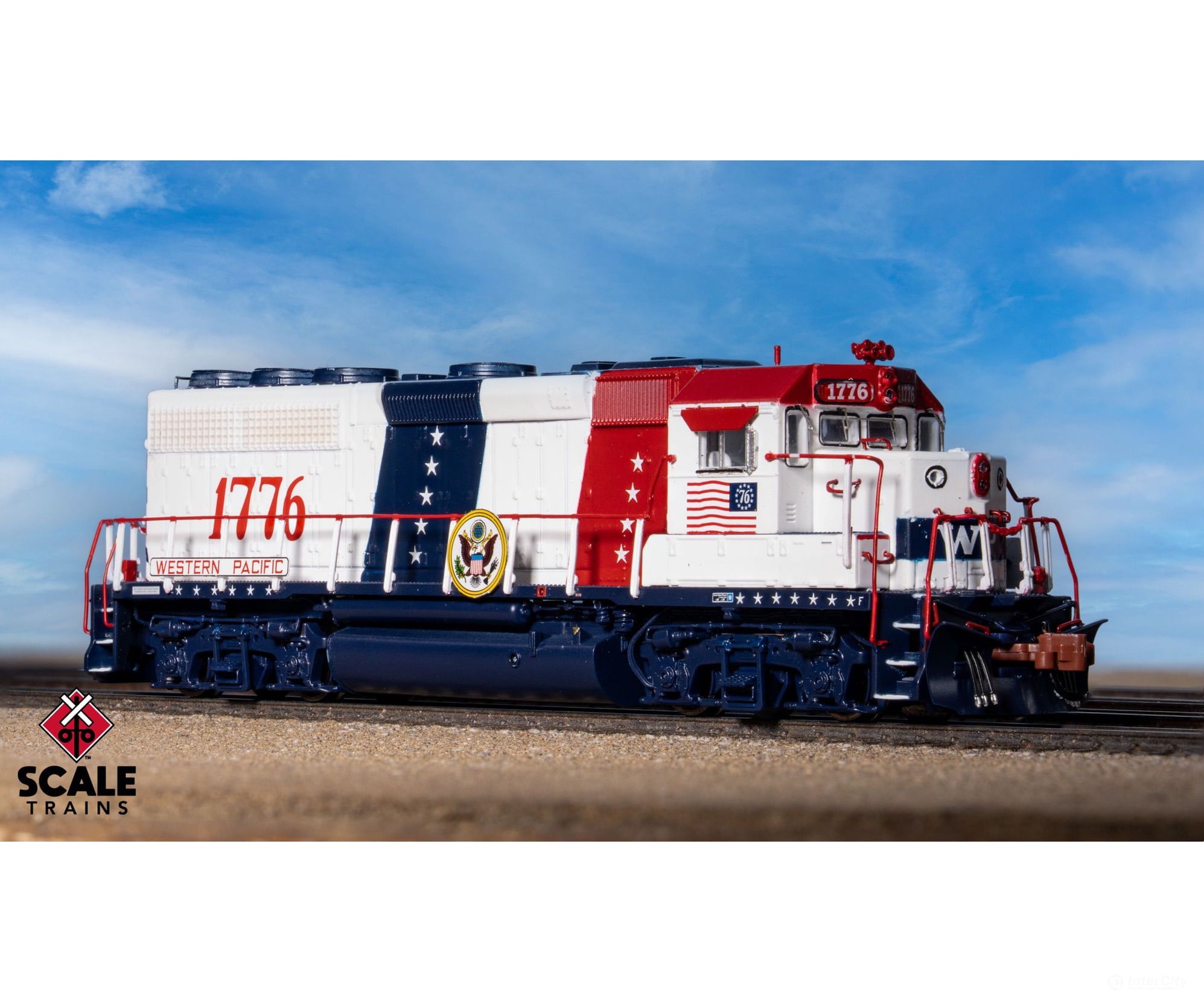ScaleTrains SXT42005 Rivet Counter N Scale EMD GP40 Phase IIc Western Pacific/Bicentennial 1776 DCC & Sound Equipped