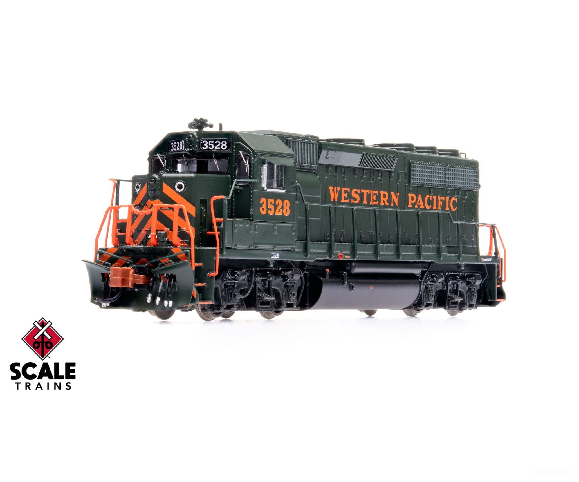 ScaleTrains SXT42009 Rivet Counter N Scale EMD GP40 Phase IIc Western Pacific/Perlman Green 3528 DCC & Sound Equipped
