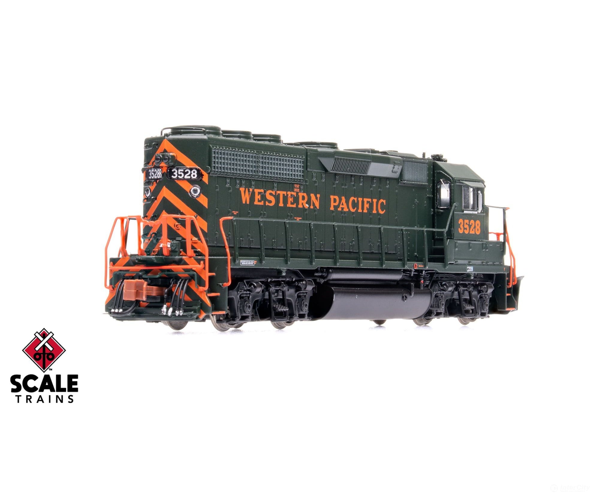 ScaleTrains SXT42009 Rivet Counter N Scale EMD GP40 Phase IIc Western Pacific/Perlman Green 3528 DCC & Sound Equipped
