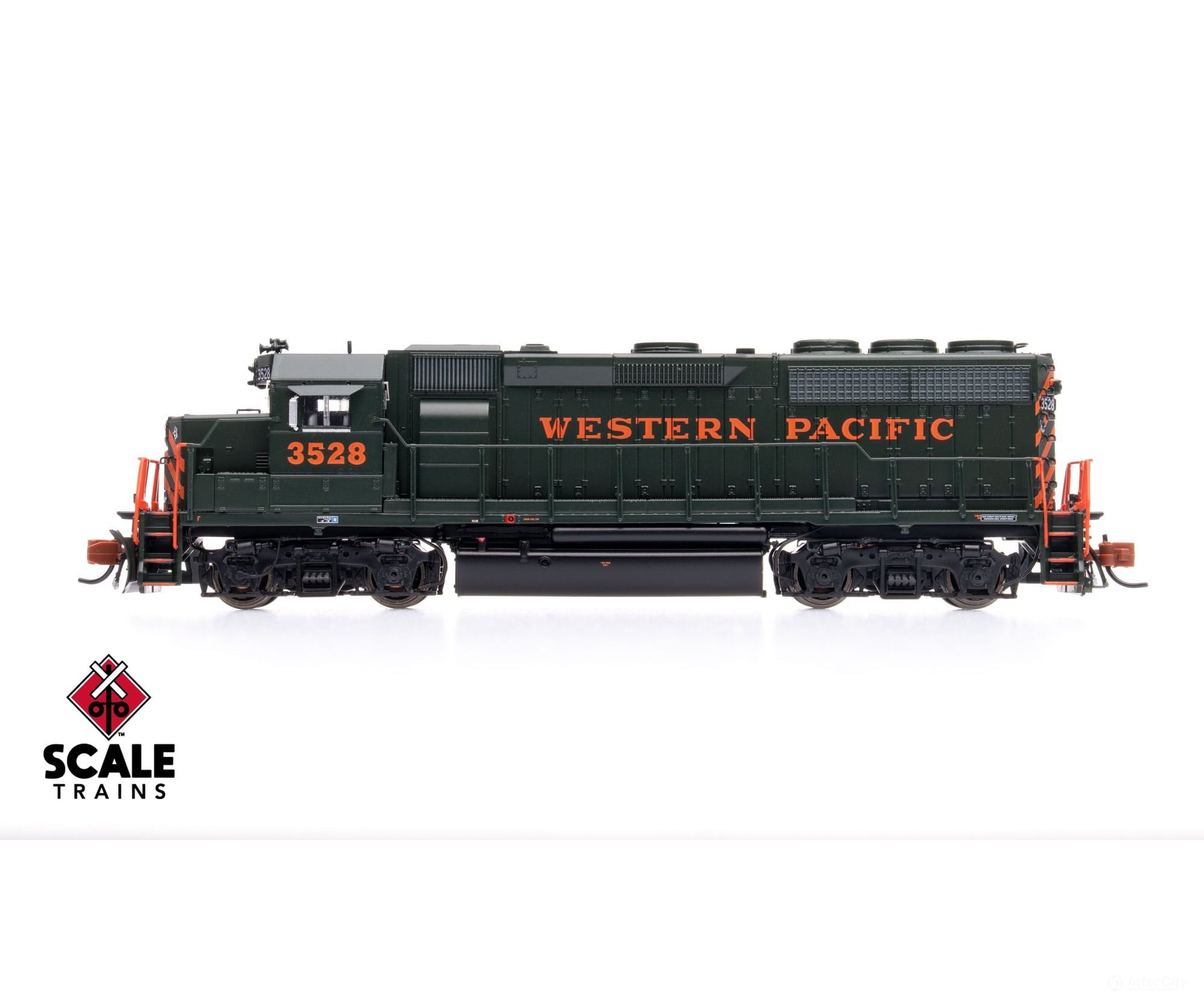 ScaleTrains SXT42009 Rivet Counter N Scale EMD GP40 Phase IIc Western Pacific/Perlman Green 3528 DCC & Sound Equipped