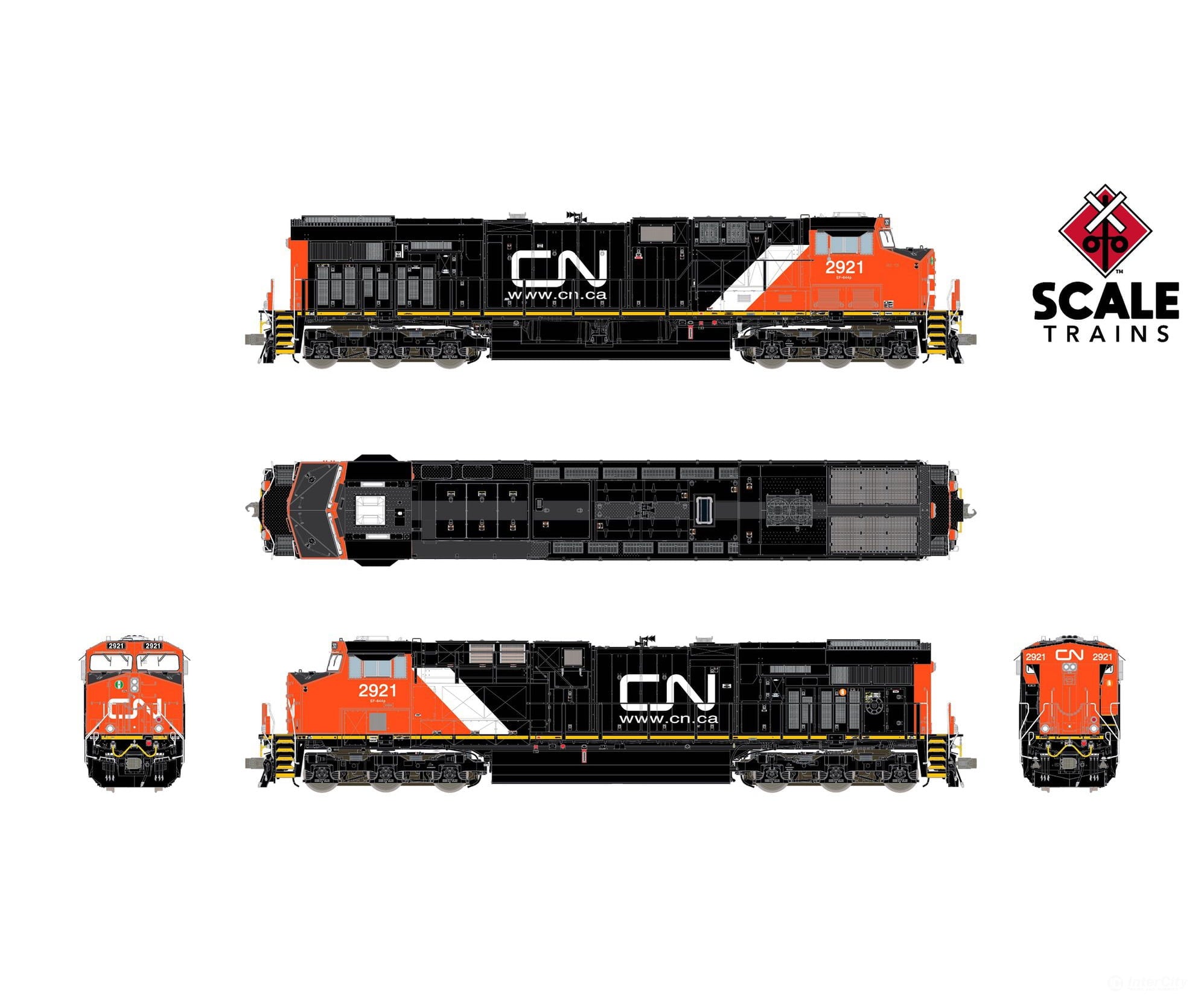 ScaleTrains SXT42088 Rivet Counter HO Scale GE ES44AC Canadian National 2912 DCC & Sound Equipped - Locomotives