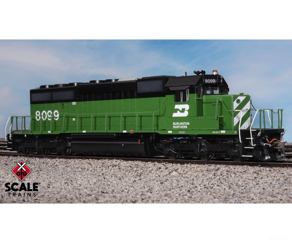 ScaleTrains SXT42127 Rivet Counter HO Scale EMD SD40-2 Burlington Northern/Late/Class Lights 8099 DC/DCC Ready