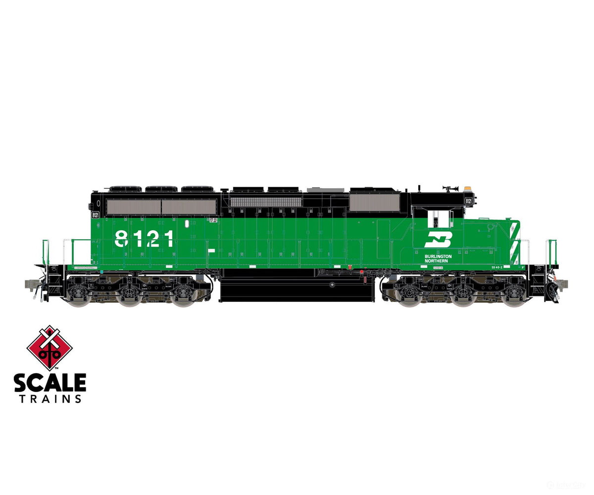 ScaleTrains SXT42127 Rivet Counter HO Scale EMD SD40-2 Burlington Northern/Late/Class Lights 8099 DC/DCC Ready