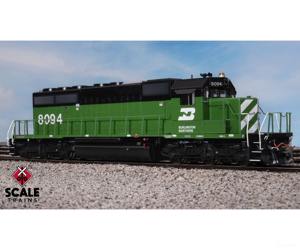 ScaleTrains SXT42132 Rivet Counter HO Scale EMD SD40-2 Burlington Northern/Late/Blanked Class Lights 8094 DCC & Sound