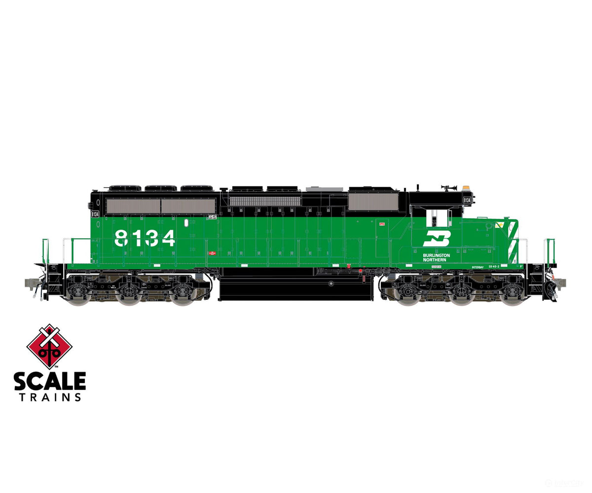 ScaleTrains SXT42133 Rivet Counter HO Scale EMD SD40-2 Burlington Northern/Late/Blanked Class Lights 8094 DC/DCC Ready