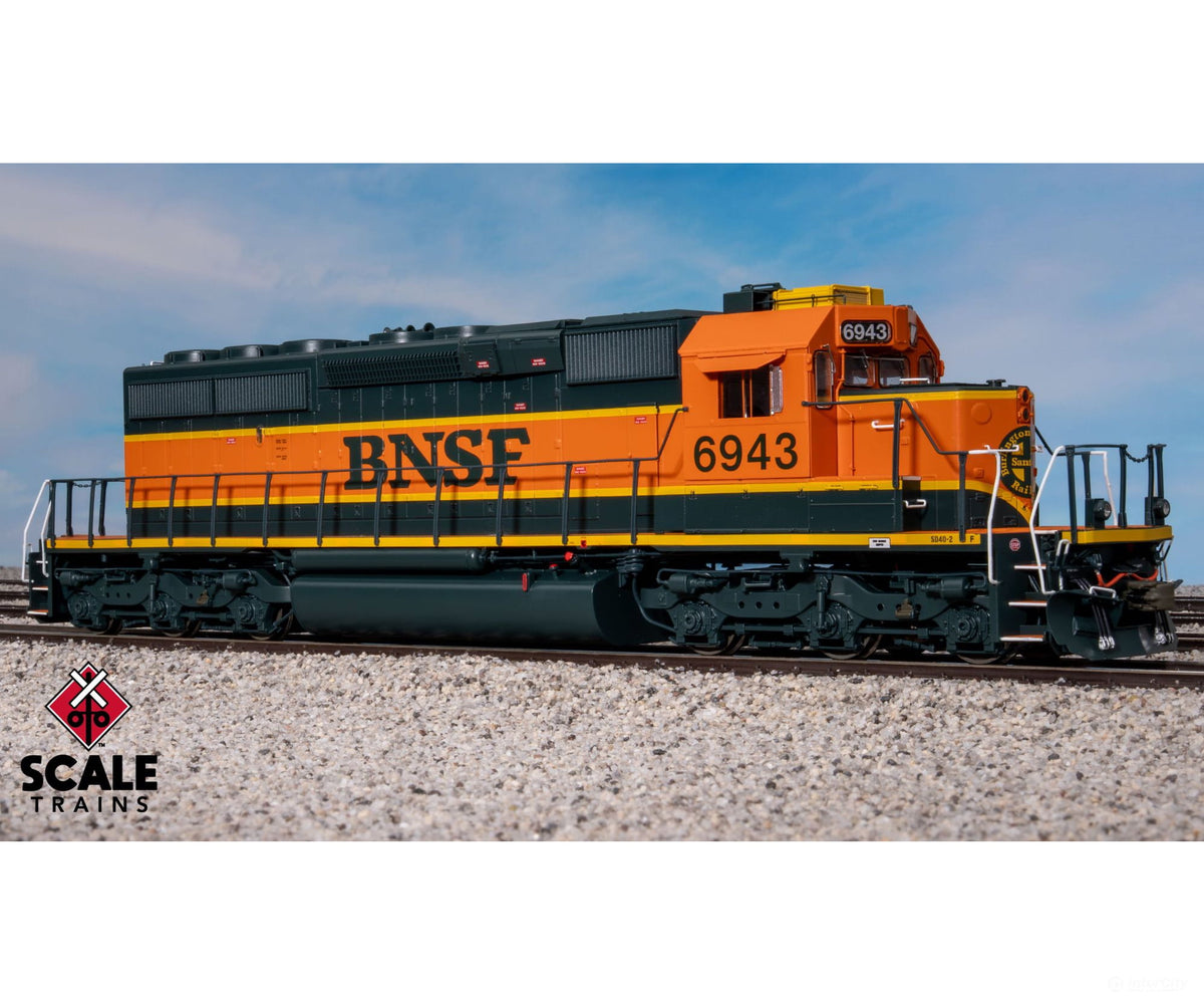 ScaleTrains SXT42139 Rivet Counter HO Scale EMD SD40-2 BNSF/Heritage I/Ditch Lights/Orange Walkway/Yellow HVAC 6903