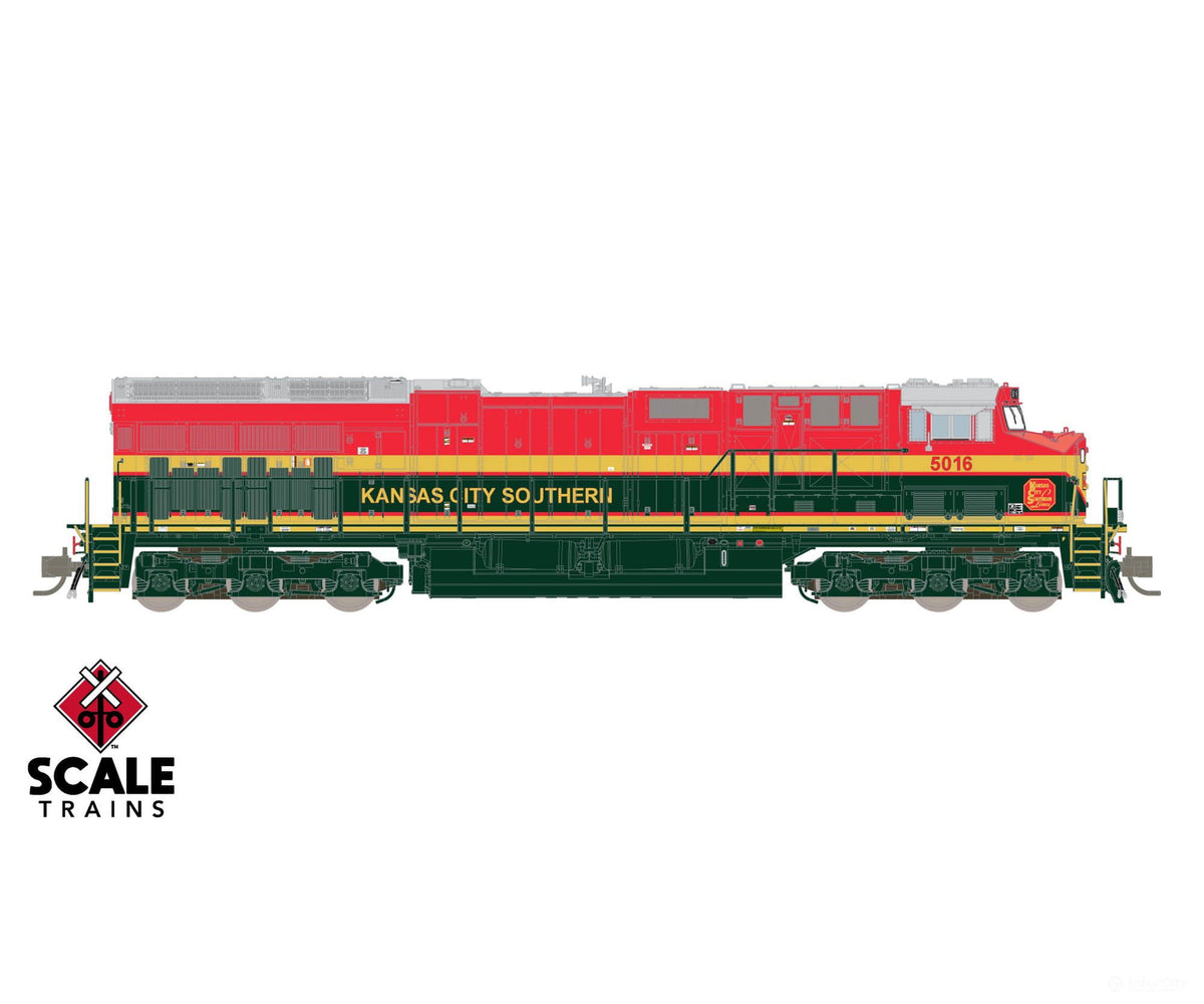 ScaleTrains SXT42527 Rivet Counter N Scale GE ET44AC Kansas City Southern/Belle 5016 DC/DCC Ready - Locomotives