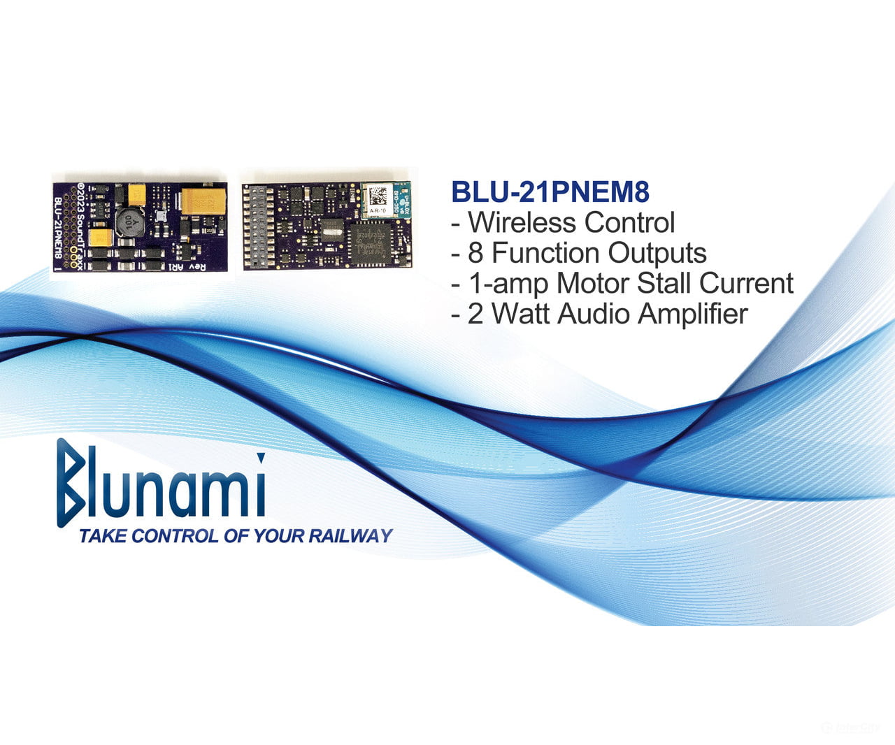 Soundtraxx 884608 Blu-21Pnem8 Blunami Digital Sound Decoder - Steam 2 Sounds Decoders
