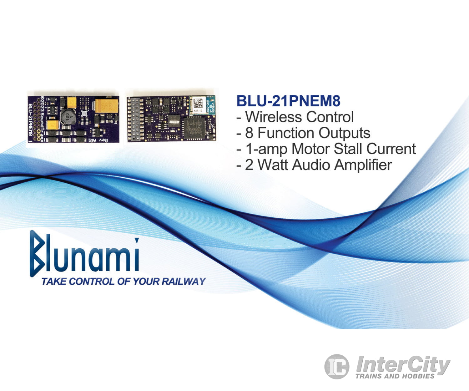 Soundtraxx 884608 Blu-21Pnem8 Blunami Digital Sound Decoder - Steam 2 Sounds Decoders