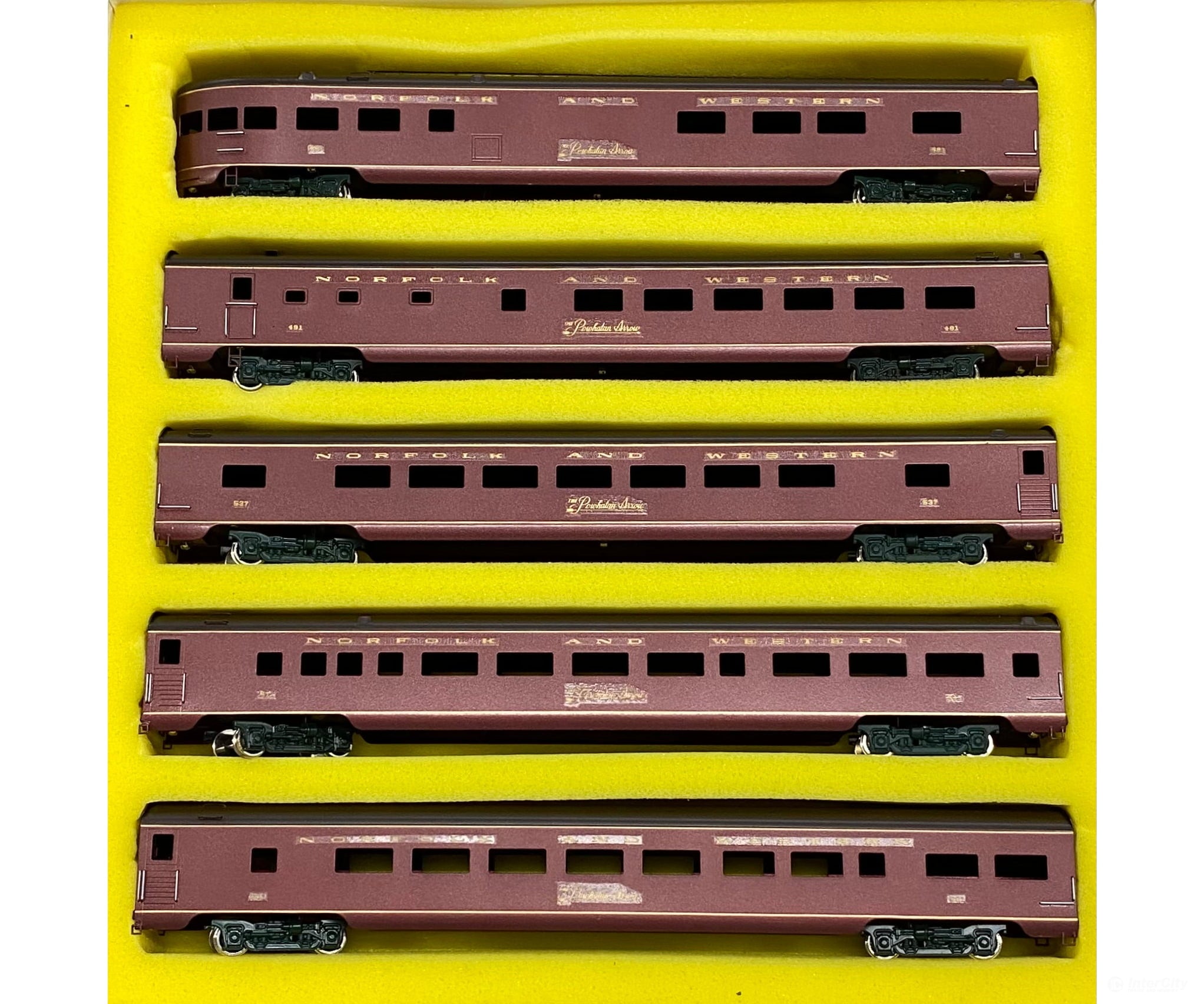 Sunset Models NWPA5CS HO Brass ’Limited Edition’ Powhatan Arrow 5 Car Passenger Set Norfolk & Western (NW)
