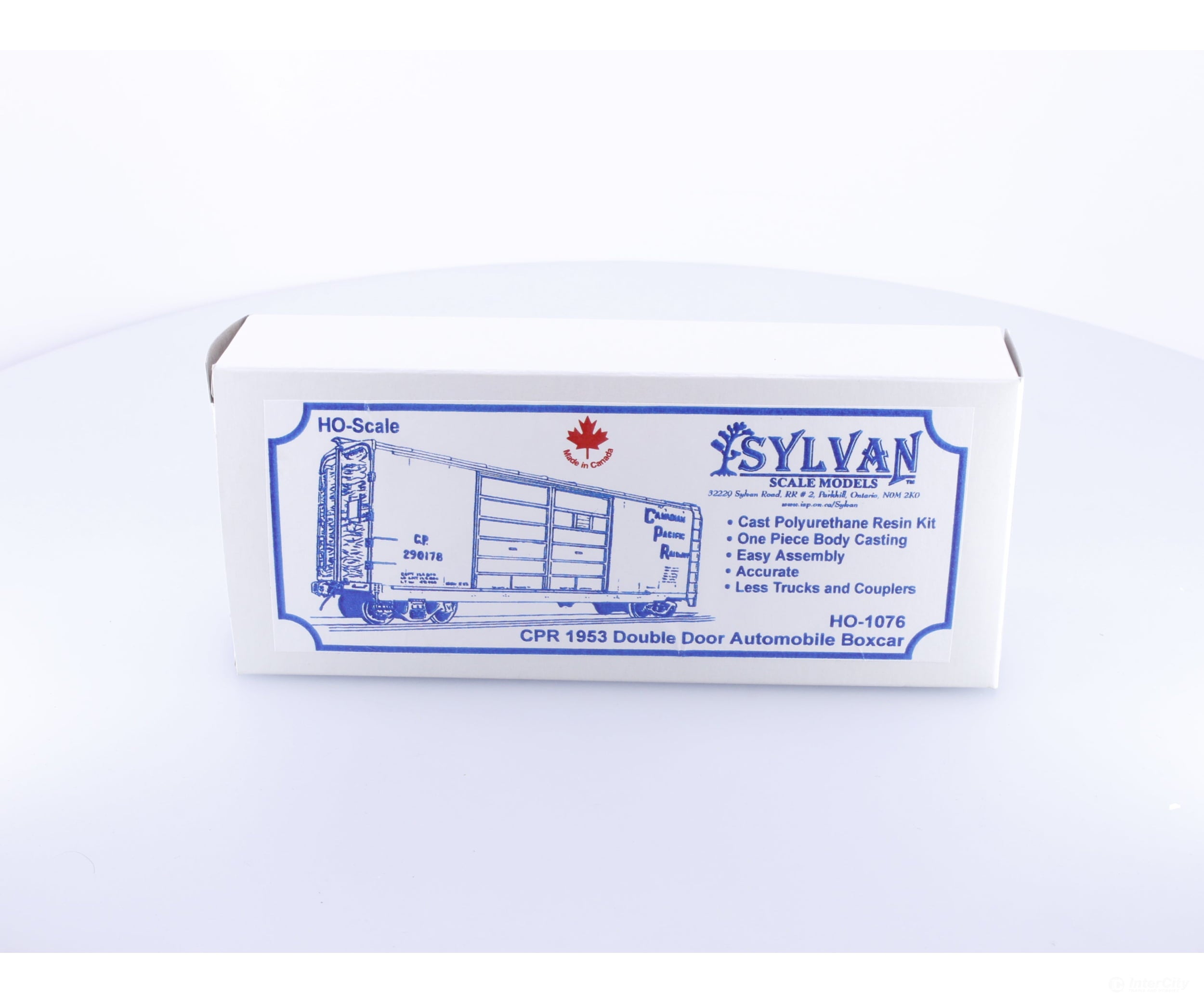Sylvan Scale Models 1076 HO 1953 Double Door Automobile Boxcar Kit Canadian Pacific (CP) - Freight Cars