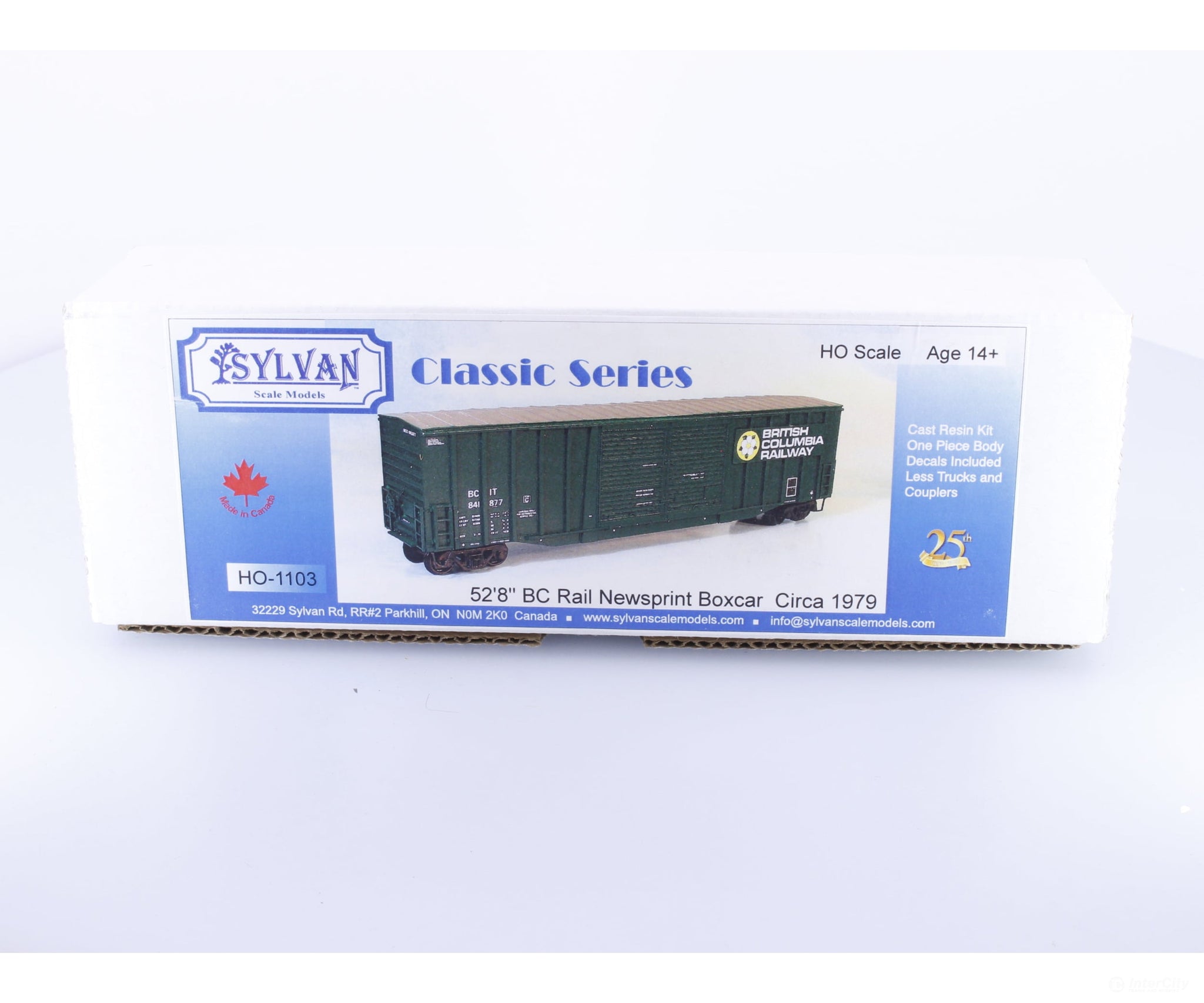 Sylvan Scale Models 1103 HO 52’8’’ Newsprint Boxcar Kit Circa 1979 BC Rail (BCOL) - Freight Cars