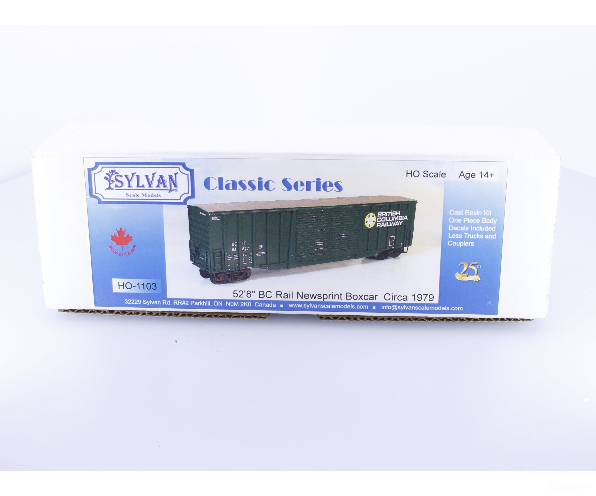 Sylvan Scale Models 1103 HO 52’8’’ Newsprint Boxcar Kit Circa 1979 BC Rail (BCOL) - Freight Cars
