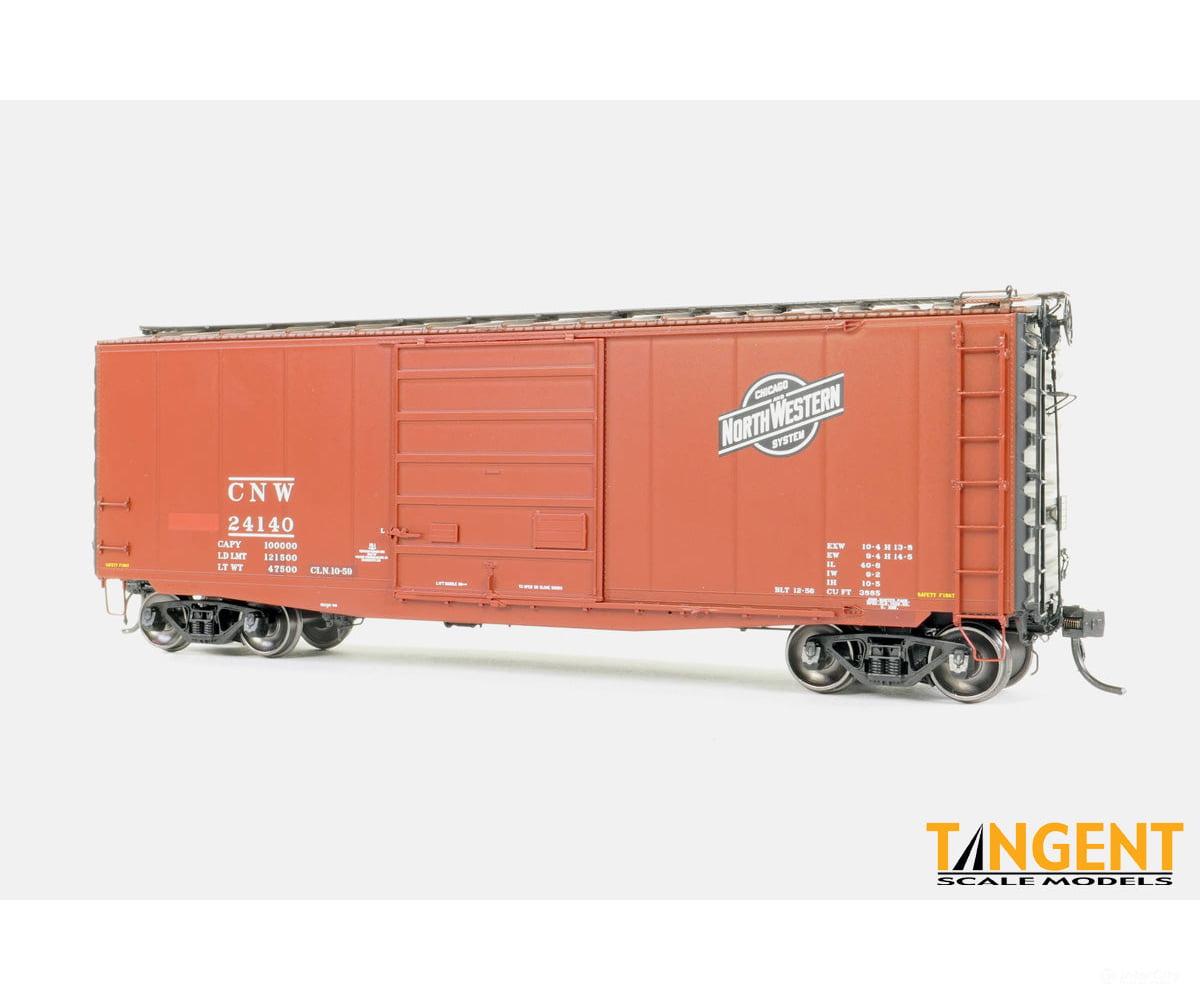 Tangent 26021-01 HO Chicago and North Western (CNW) Original Clinton Reweigh 1959+ 40′ PS-1 9′ Door Boxcar - Freight
