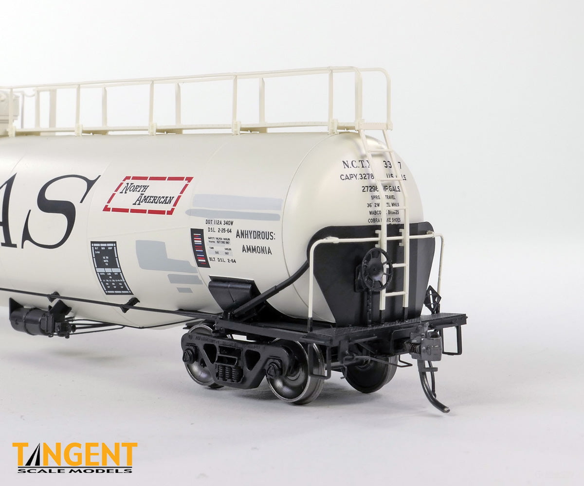 Tangent 31163-02 HO NCTX “Pacific 66 Calgary AB” 1979+ NACC 1963 Design 33,000 Gallon Dual Diameter LPG/AA Tank Car