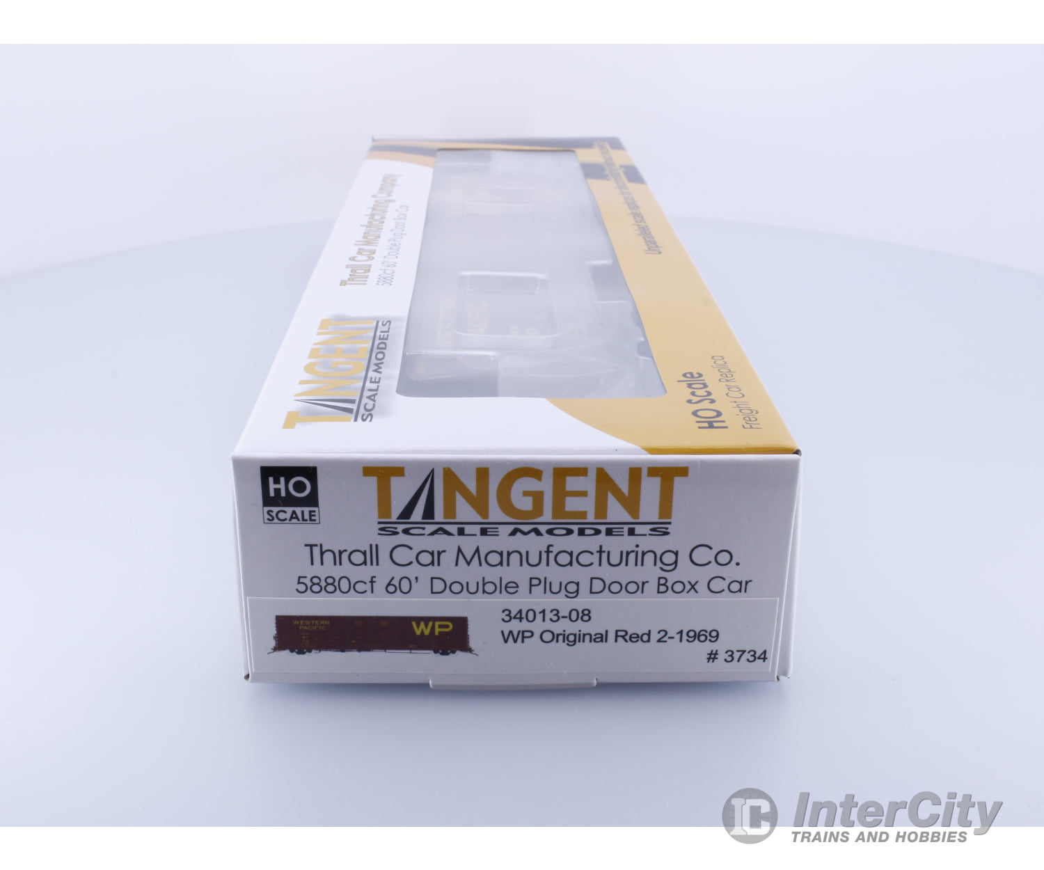 Tangent 34013-08 Ho 5880Cf 60’ Double Plug Door Box Car Western Pacific (Wp) 3734 Freight Cars