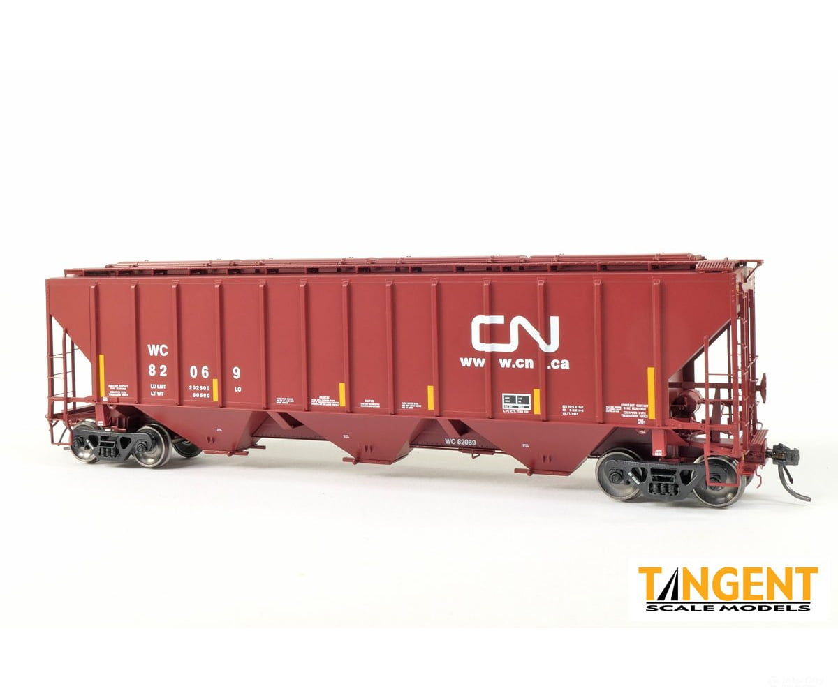 Tangent HO 21031-03 Canadian National (CN) “Ex-WC Conspicuity 2008+” PS4427 “High Side” Covered Hopper #82111 - Freight