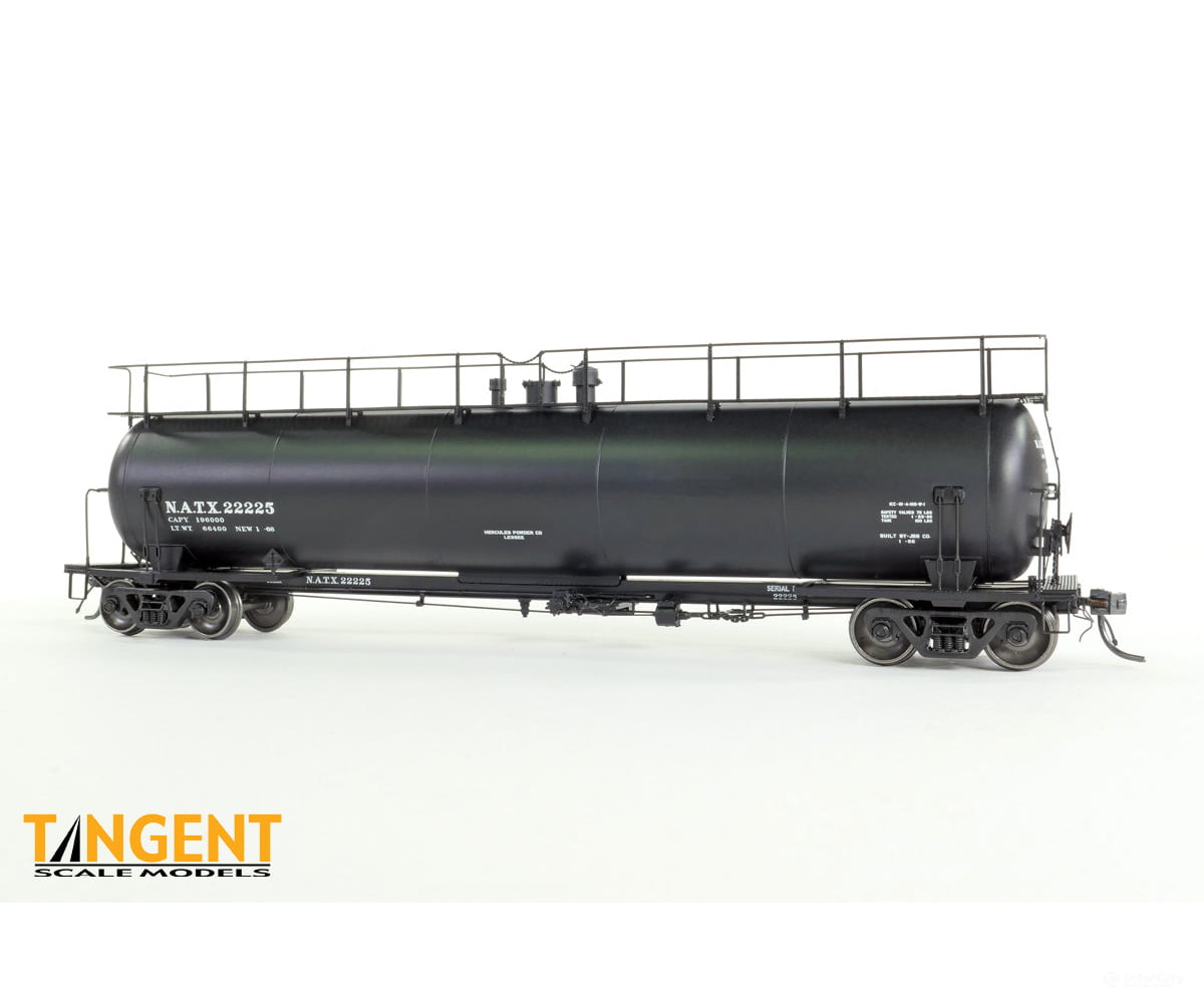 Tangent HO 31011-01 NATX “Black Lease Delivery 1966” NACC 1963-Design 20,500gal Non-Insulated Tank #22223 - Freight Cars