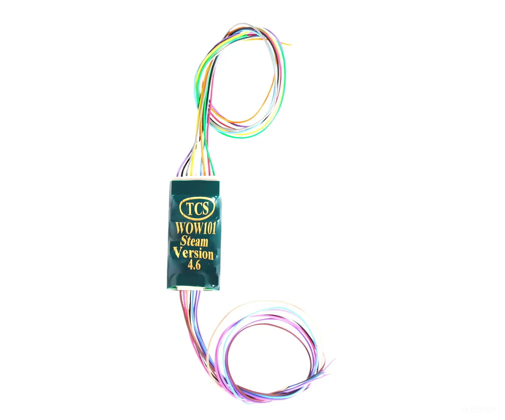 TCS HO 1516 WOW101-Steam Sound & DCC Control Decoder w/9-Pin JST - WOWSound(TM) - Light Medium & Heavy Steam - 1.35
