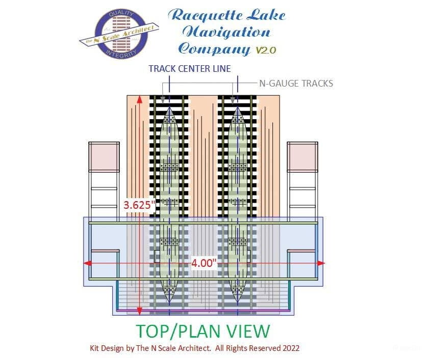 The N Scale Architect N 10060 Laser-Cut Wood Kit - Racquette Lake Navigation Co. Structures