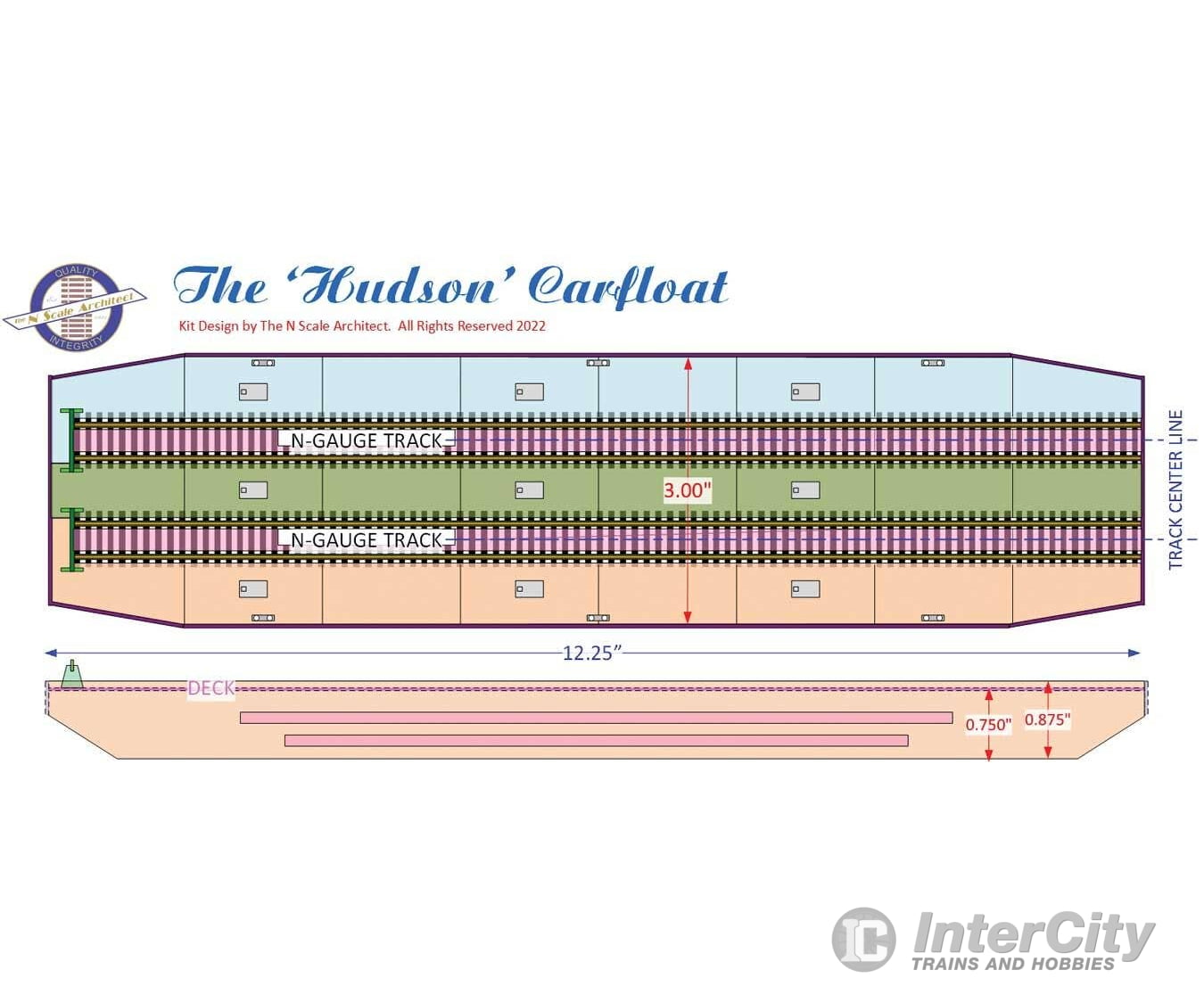 The N Scale Architect N 10061 Laser-Cut Wood Kit - The Hudson 2-Track Carfloat Structures
