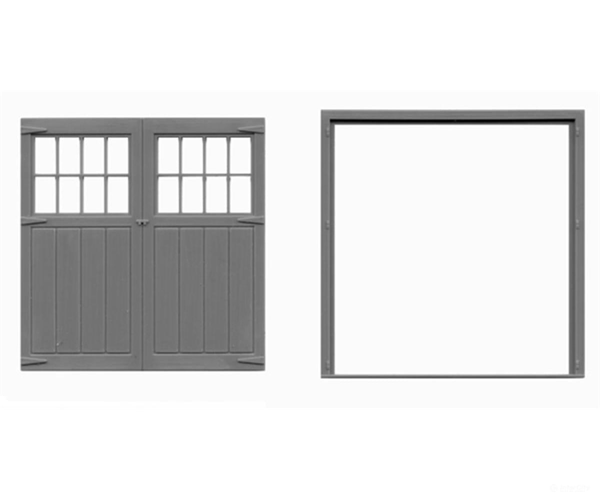 Tichy Train Group 2010 96 x 96’’ 16-Lite Baggage Door -- Detailed on Both Sides w/Separate Frame (Fits 2-1/2 x 2-5/8’’