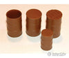 Tichy Train Group 2023 55-Gallon Drums W/Lids -- Regular & Fire Lids Pkg(4) Scenery Details