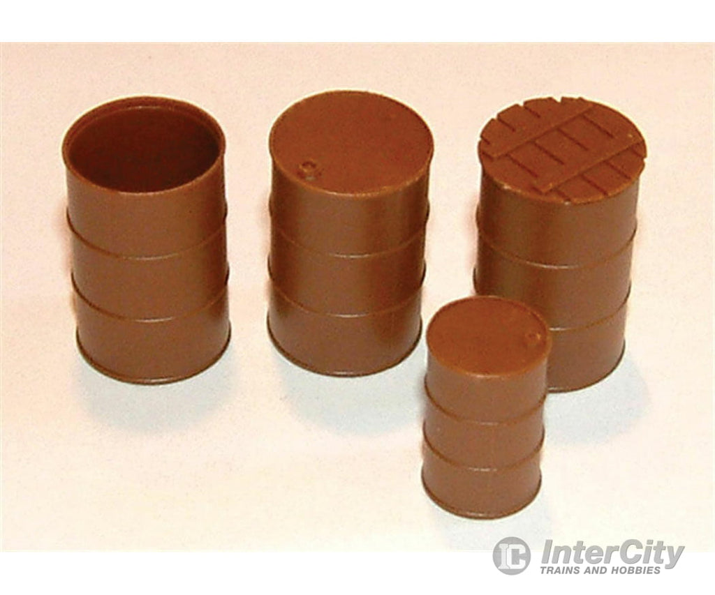 Tichy Train Group 2023 55-Gallon Drums W/Lids -- Regular & Fire Lids Pkg(4) Scenery Details