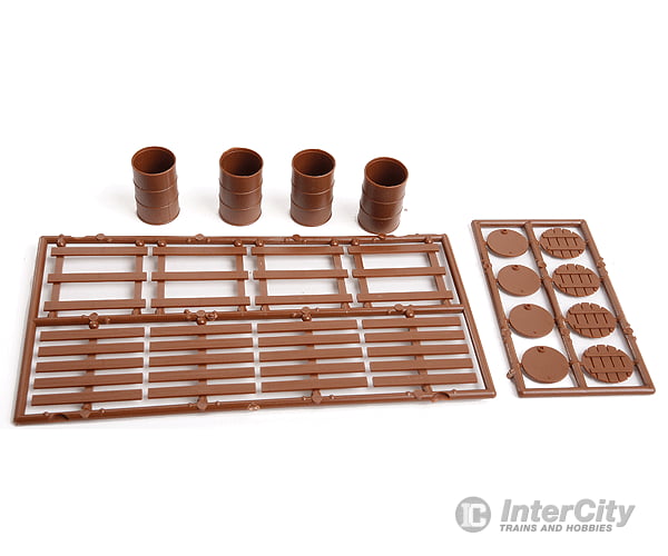 Tichy Train Group 2024 55-Gallon Drums With Lids & Pallets -- 15 4 Scenery Details