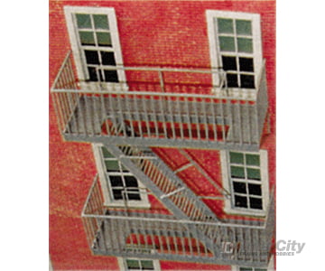 Tichy Train Group 2044 Classic Fire Escape - Kit (Plastic) -- For Use W/Up To 14 Scale Foot Floor