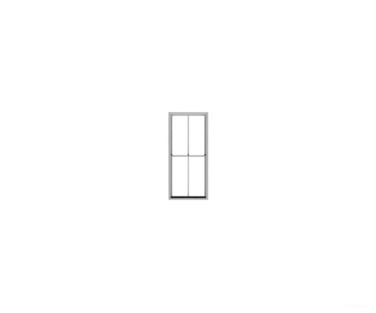Tichy Train Group 2045 Masonry Window w/Precut Glazing & Shades (Plastic) -- 2-Over-2 Scale 32 x 68’’ 81.2 x 173cm