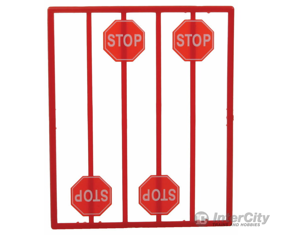 Tichy Train Group 2070 Red Stop Signs -- Pkg(8) Scenery Details