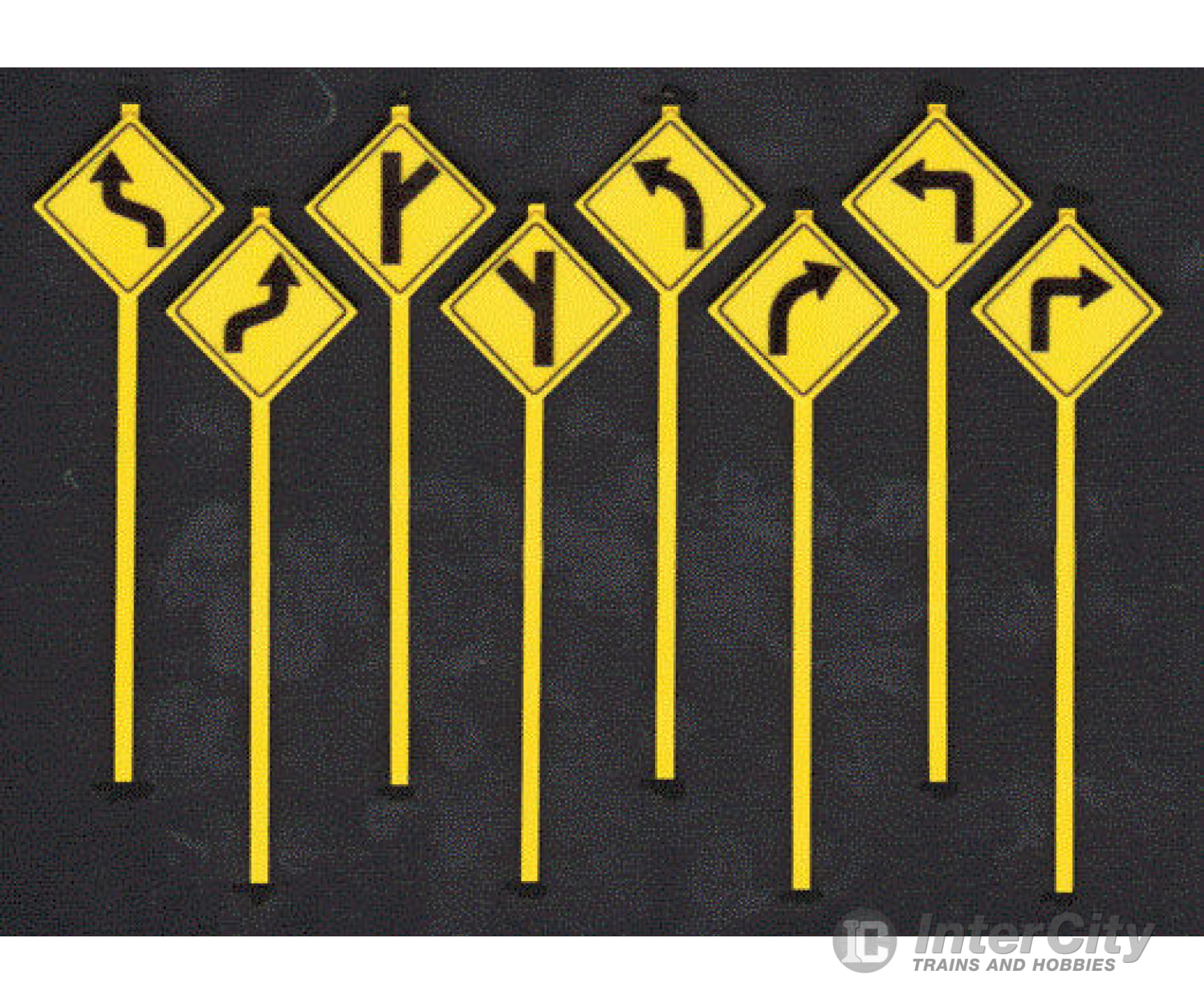 Tichy Train Group 2072 Road Path Warning Signs -- Set #1 Pkg(8) Scenery Details