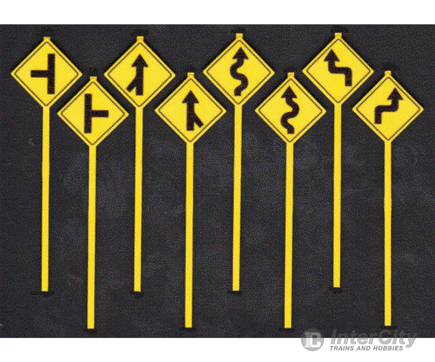 Tichy Train Group 2073 Road Path Warning Signs -- Set #2 Pkg(8) Scenery Details