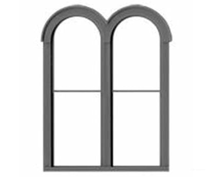 Tichy Train Group 2088 1 Over Round-Top Double-Hung Window With Precut Glazing -- 54 X 72 Pkg(4)