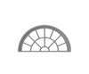 Tichy Train Group 2091 13-Pane Half-Round Masonry Window With Precut Glazing -- Actua Opening: 1.315