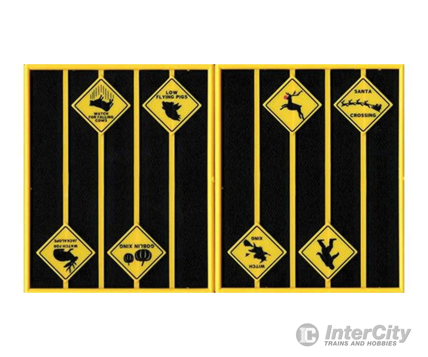 Tichy Train Group 2102 Funny Warning Signs -- Set 1 Pkg(8) Scenery Details