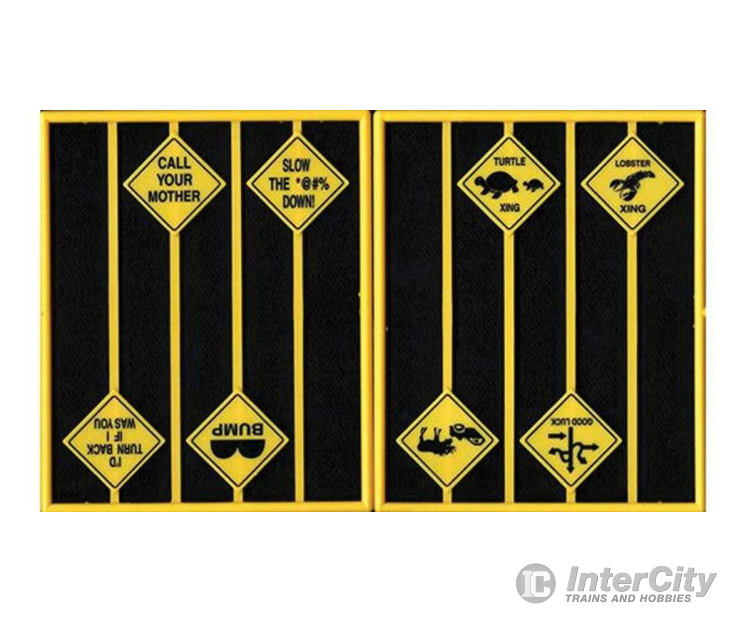 Tichy Train Group 2103 Funny Warning Signs -- Set 2 Pkg(8) Scenery Details